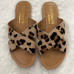 Coconuts by Matisse Leopard Print Sandals 6